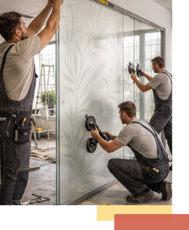 Стеклянные перегородки с рисунком на заказ в Дзержинске