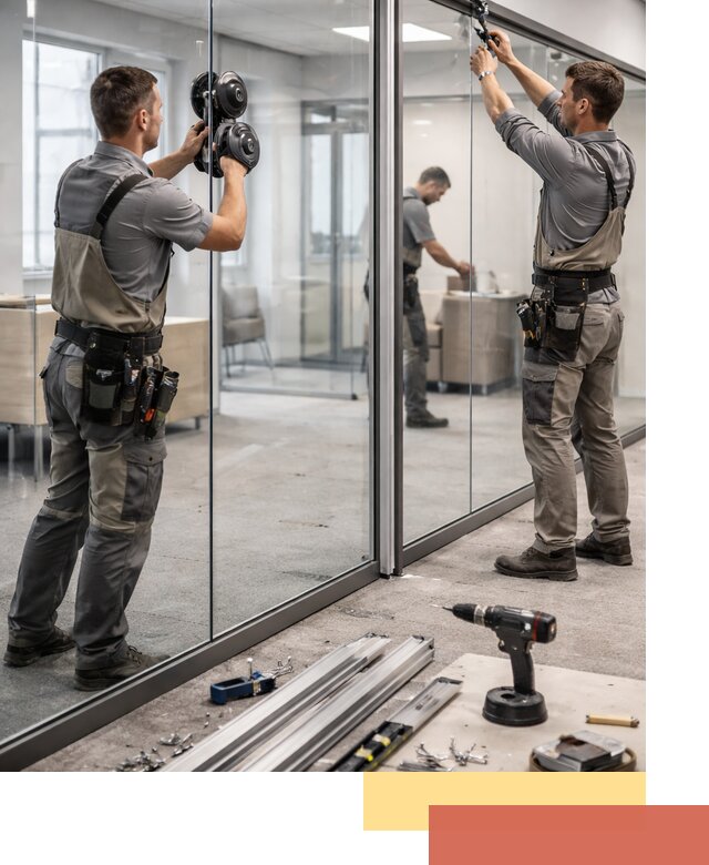 Стеклянные офисные перегородки под ключ в Дзержинске