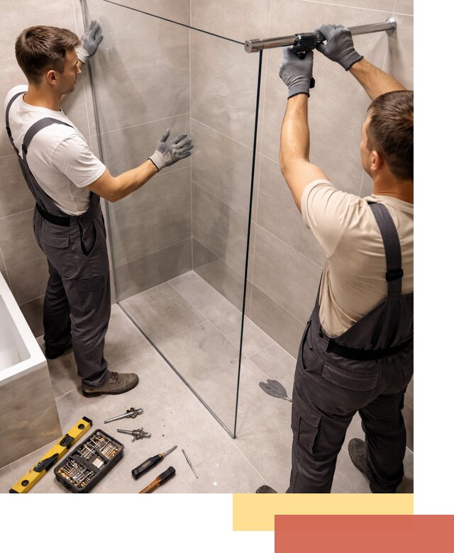 Стеклянные перегородки для душа в Дзержинске — изготовление и монтаж