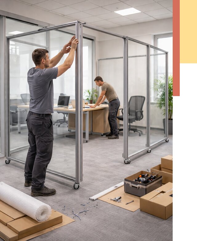 Мобильные офисные перегородки в Дзержинске от 12709 руб. — установка под ключ | ОТДЕЛОЧНИК-Дзр