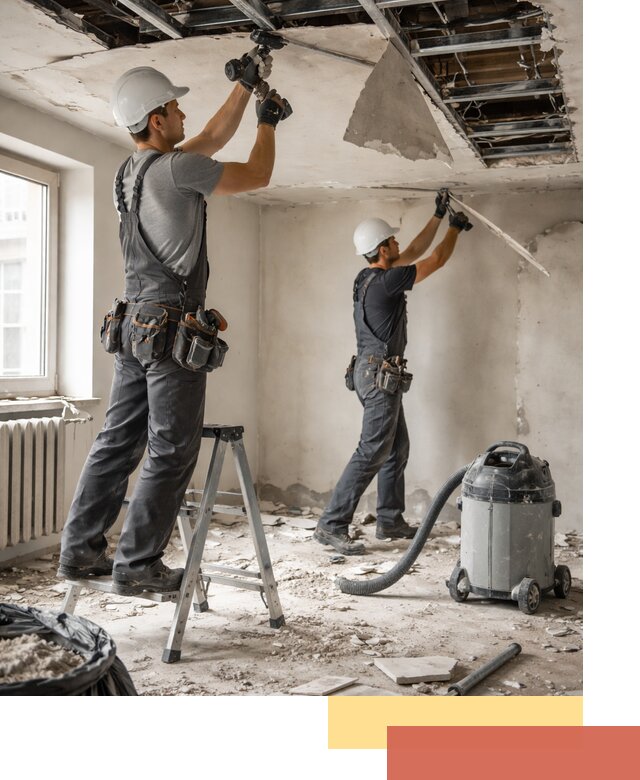 Демонтаж гипсокартонного потолка в Дзержинске быстро и аккуратно