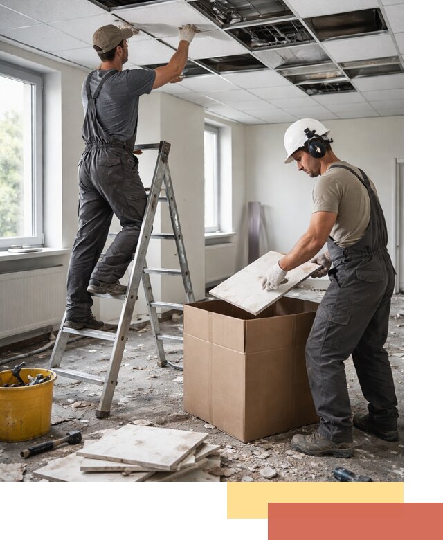 Демонтаж потолочной плитки в Дзержинске быстро и аккуратно