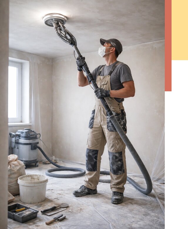 Шлифовка потолка в Дзержинске от 3558 руб. — услуги шлифования потолка | ОТДЕЛОЧНИК-Дзр