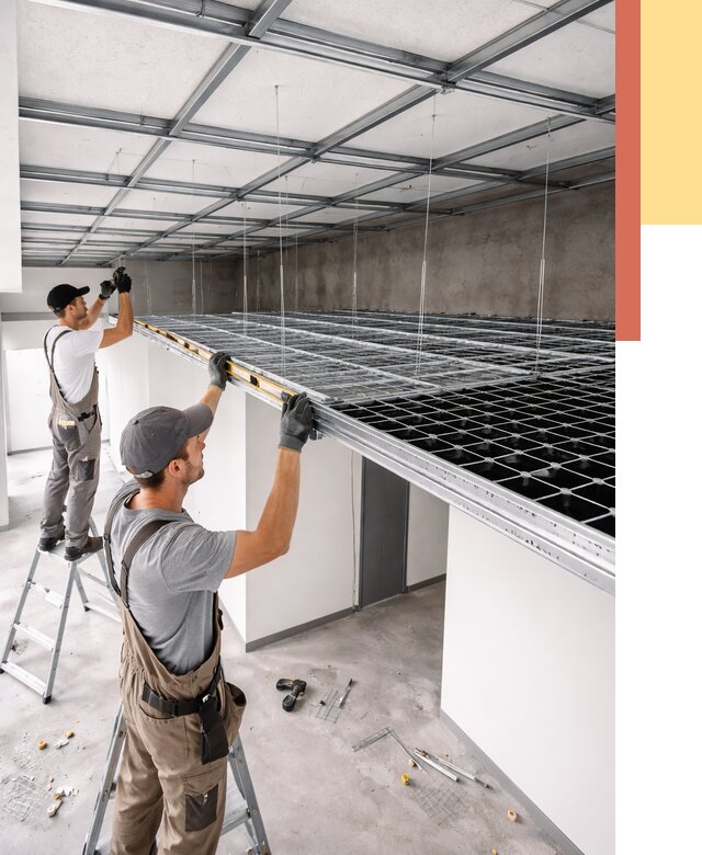 Монтаж потолка грильято в Дзержинске от 458 руб./м² — быстрая сборка под ключ | ОТДЕЛОЧНИК-Дзр