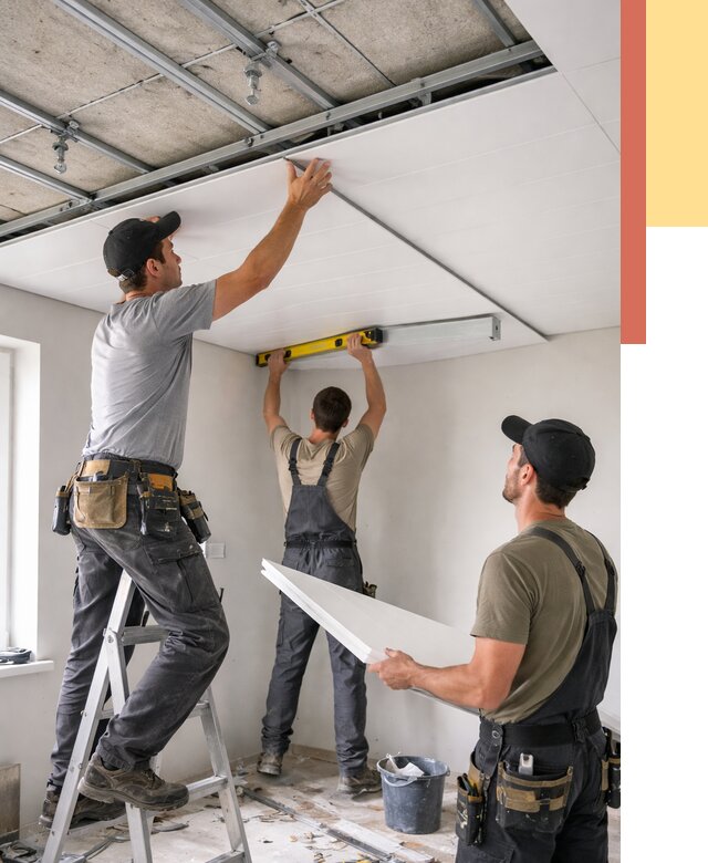 Монтаж потолка из ПВХ панелей в Дзержинске от 3558 руб./м2 — быстро и недорого | ОТДЕЛОЧНИК-Дзр