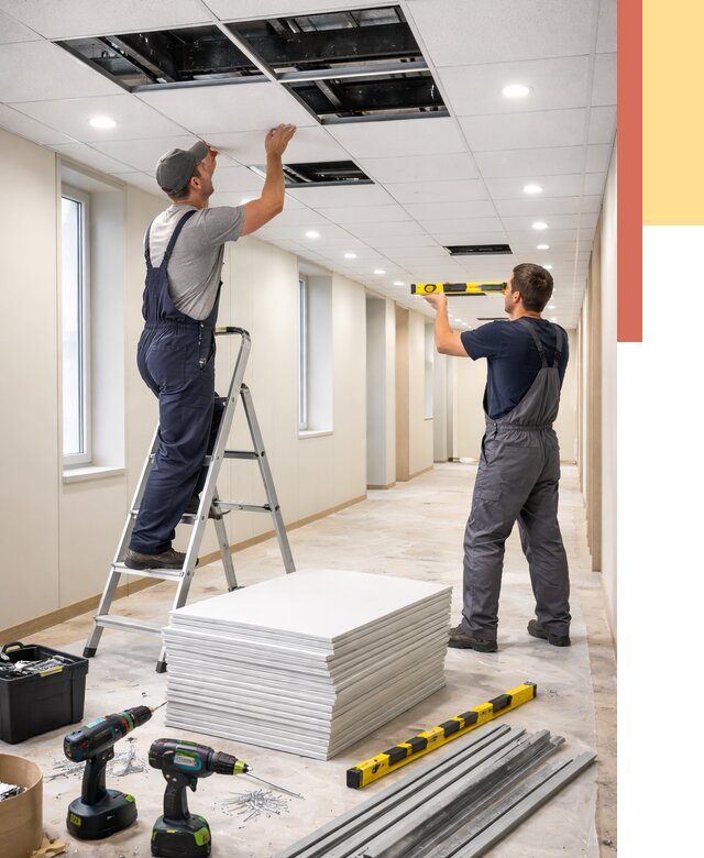 Ремонт потолка Армстронг в Дзержинске от 4575 руб. — быстро и недорого | ОТДЕЛОЧНИК-Дзр