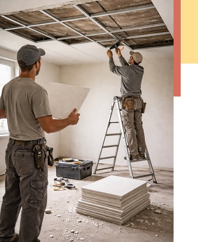 Замена плит подвесного потолка в Дзержинске от 1779 руб. быстро и недорого | ОТДЕЛОЧНИК-Дзр