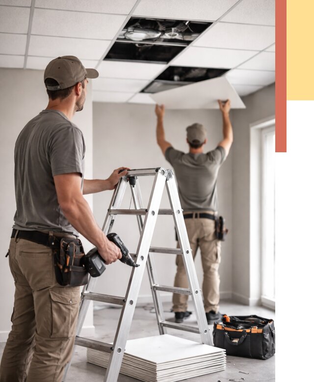 Обслуживание подвесного потолка в Дзержинске от 3558 руб. — быстро и недорого | ОТДЕЛОЧНИК-Дзр