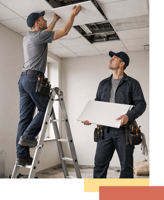 Обслуживание подвесного потолка в Дзержинске — ремонт и чистка