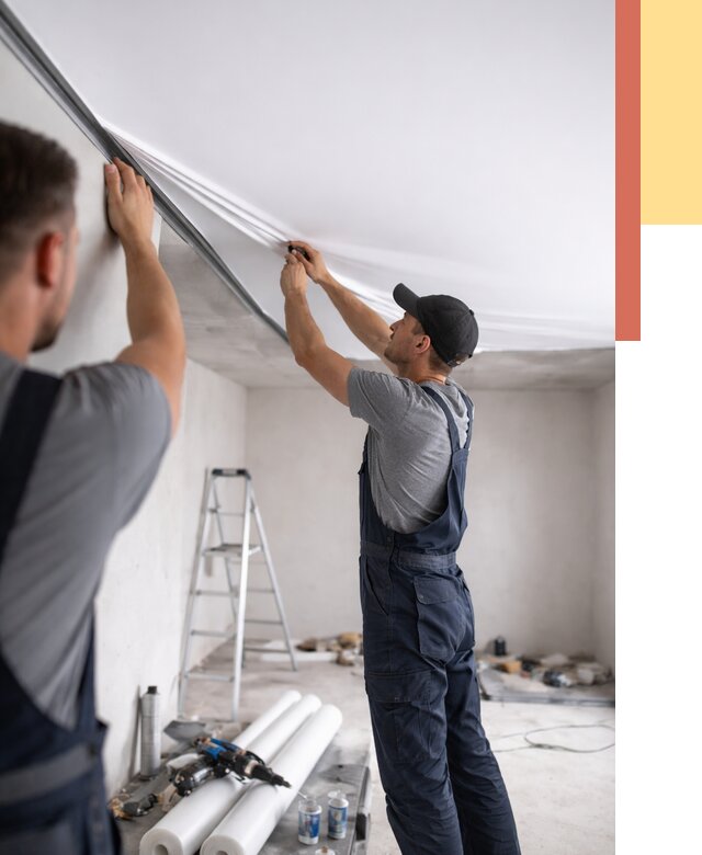 Монтаж матового натяжного потолка в Дзержинске от 4575 руб./м² — быстро и недорого | ОТДЕЛОЧНИК-Дзр