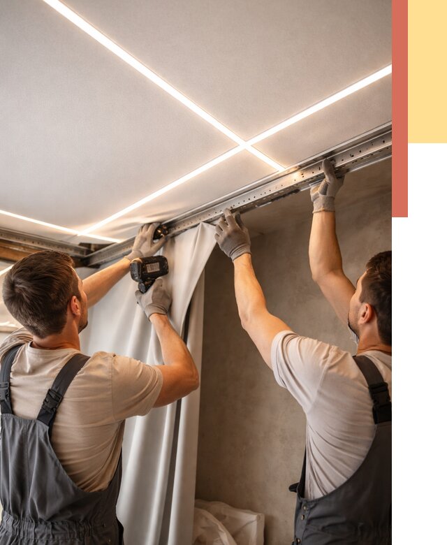 Монтаж натяжного потолка со световыми линиями в Дзержинске от 1220 руб. | ОТДЕЛОЧНИК-Дзр