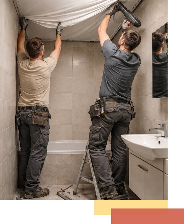 Монтаж натяжного потолка в ванной в Дзержинске быстро и качественно