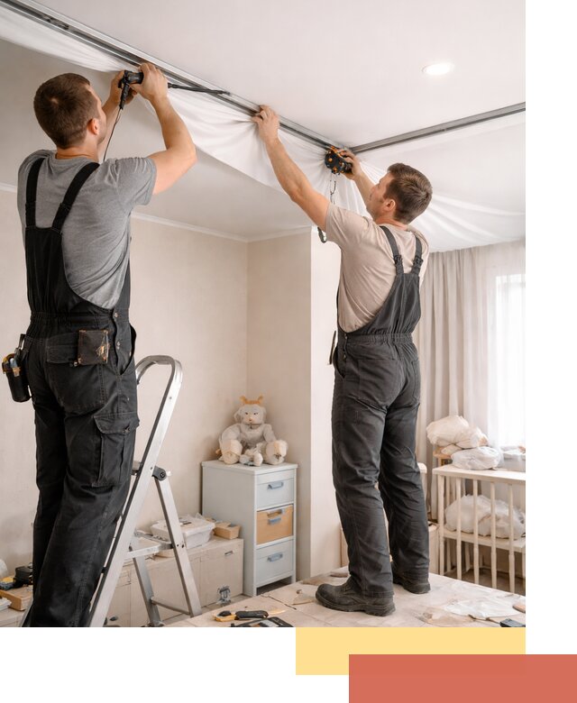 Монтаж натяжного потолка в детской комнате в Дзержинске