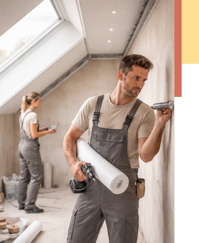 Монтаж натяжного потолка на мансарде в Дзержинске от 3558 руб. | ОТДЕЛОЧНИК-Дзр