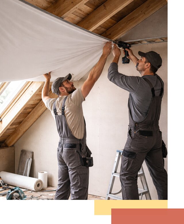 Монтаж натяжного потолка в мансарде в Дзержинске