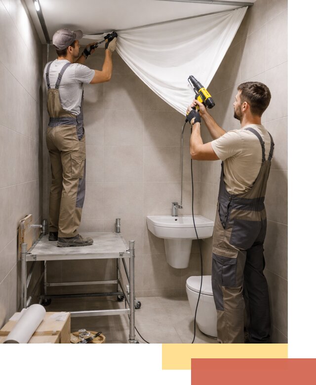 Монтаж натяжного потолка в санузле в Дзержинске