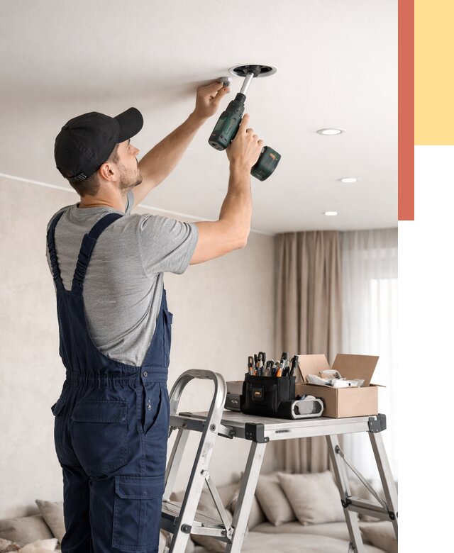 Установка и монтаж точечных светильников в натяжной потолок в Дзержинске от 1830 руб. | ОТДЕЛОЧНИК-Дзр