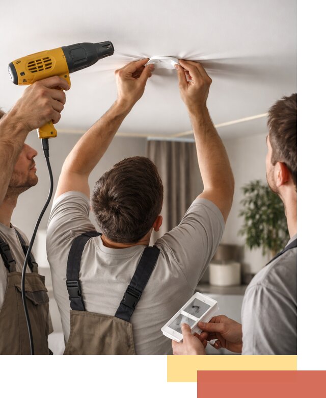 Ремонт прокола полотна натяжного потолка в Дзержинске