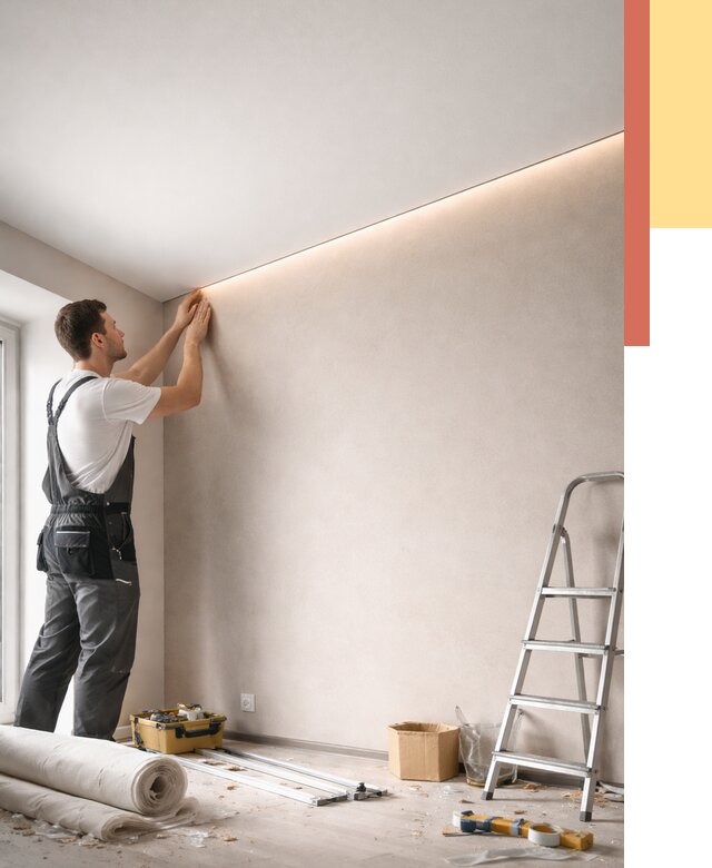 Теневые натяжные потолки в Дзержинске от 8337 руб. под ключ | ОТДЕЛОЧНИК-Дзр