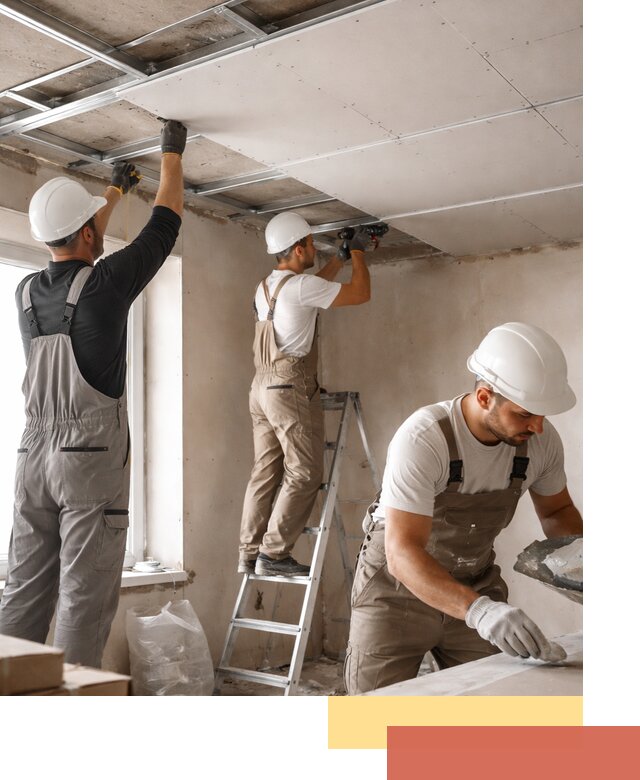 Одноуровневый потолок из гипсокартона в Дзержинске — монтаж и отделка