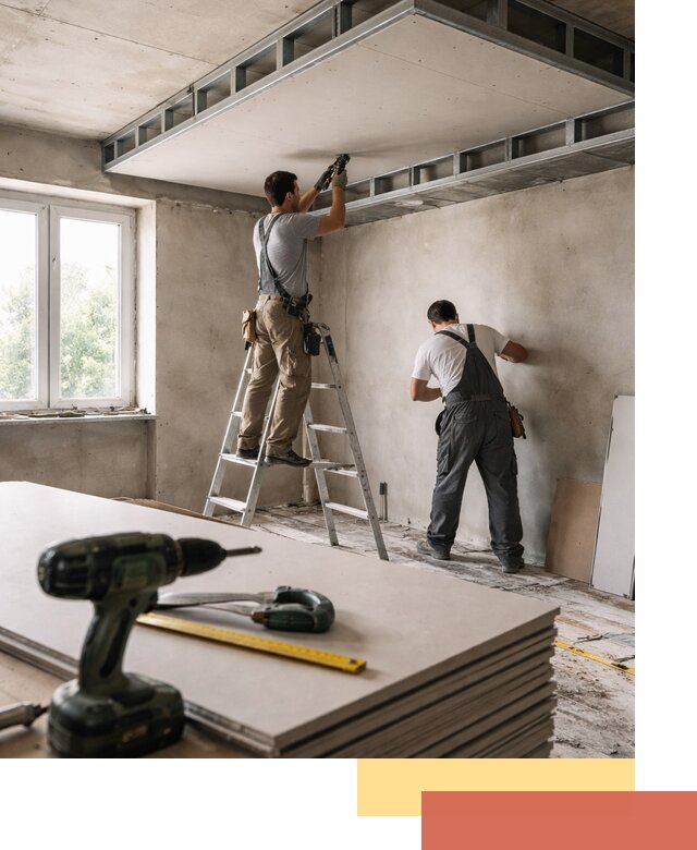 Двухуровневый потолок из гипсокартона в Дзержинске