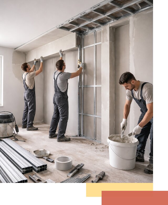 Монтаж потолка из гипсокартона с нишей в Дзержинске