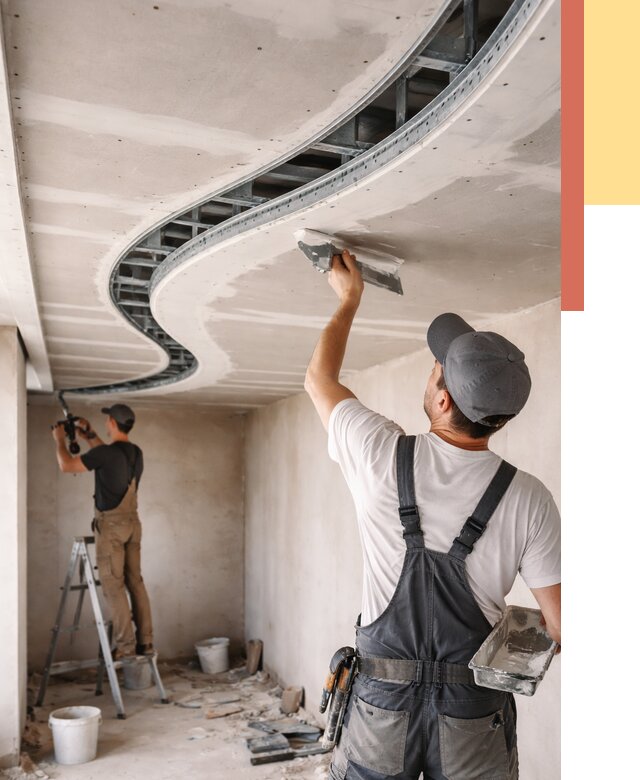 Криволинейный потолок из гипсокартона в Дзержинске от 2135 руб./м2 | ОТДЕЛОЧНИК-Дзр