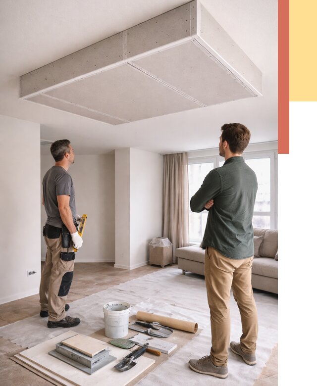 Короб на потолке из гипсокартона в Дзержинске от 2237 руб. — монтаж и услуги под ключ | ОТДЕЛОЧНИК-Дзр