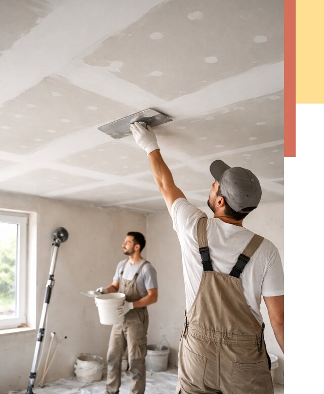 Шпаклевка потолка из гипсокартона в Дзержинске от 3253 руб./м2 — услуги под ключ | ОТДЕЛОЧНИК-Дзр