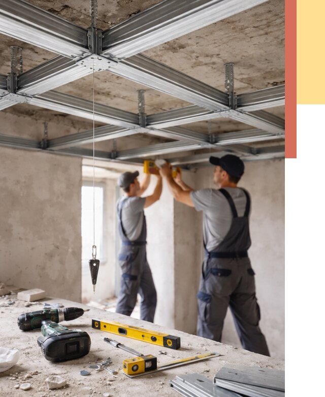 Монтаж каркаса потолка из профиля в Дзержинске от 4575 руб. — услуги ОТДЕЛОЧНИК-Дзр