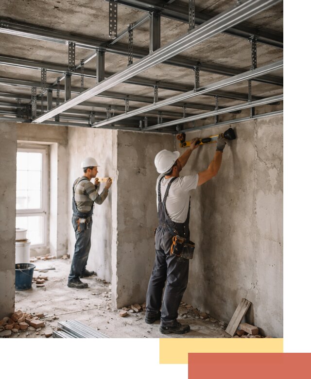 Монтаж каркаса потолка из профильного профиля в Дзержинске