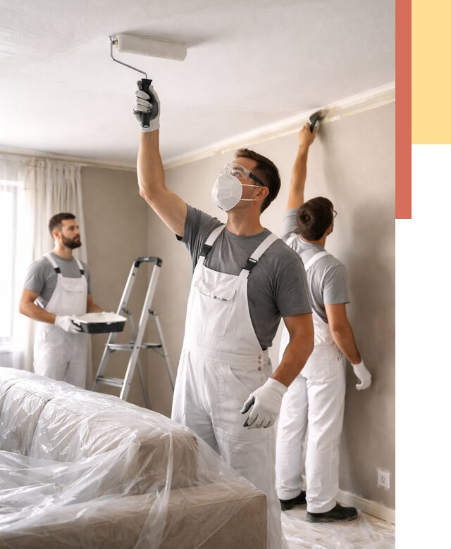 Покраска потолка водоэмельсионной краской в Дзержинске от 2237 руб/м² — услуги под ключ | ОТДЕЛОЧНИК-Дзр