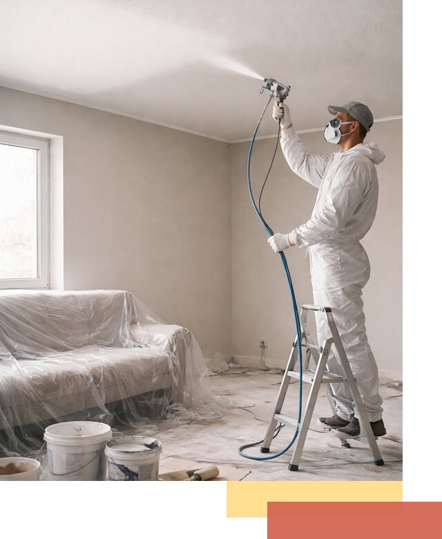 Покраска потолка краскопультом в Дзержинске быстро и качественно