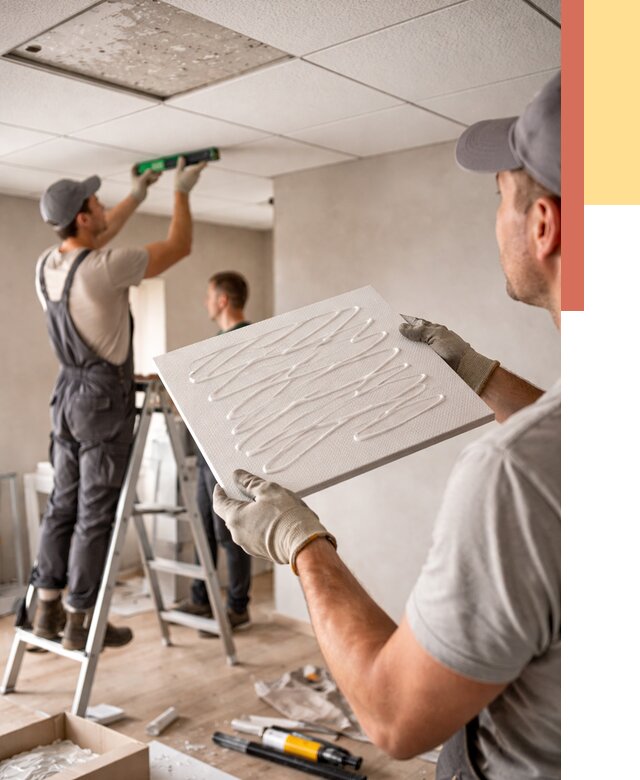 Монтаж потолочной плитки в Дзержинске от 4575 руб. — быстро и недорого | ОТДЕЛОЧНИК-Дзр