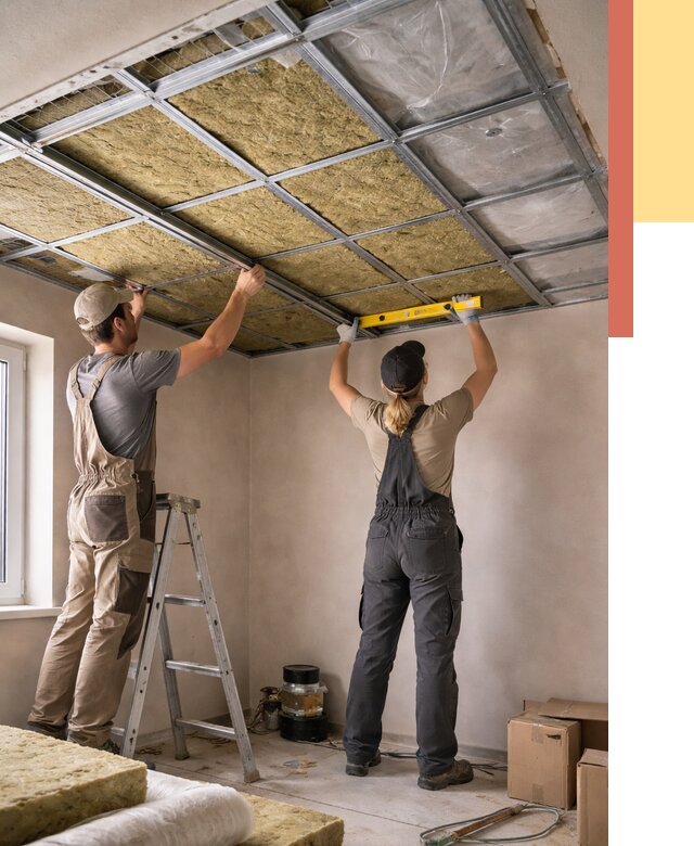 Шумоизоляция потолка в Дзержинске от 1271 руб. под ключ — услуги ОТДЕЛОЧНИК-Дзр